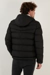 Kapüşonlu Cepli Slim Fit Şişme Erkek Mont 6490001 SİYAH