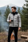 Kapüşonlu Cepli Slim Fit Şişme Erkek Mont 6490001 TAŞ