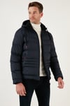 Kapüşonlu Cepli Slim Fit Şişme Erkek Mont 6490001 LACİVERT