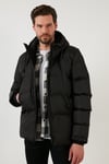 Kapüşonlu Suya ve Rüzgara Dayanıklı Soğuk Geçirmez Slim Fit Erkek Mont 5717101 SİYAH