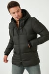 Kapüşonlu Suya ve Rüzgara Dayanıklı Soğuk Geçirmez Slim Fit Erkek Mont 5717101 HAKİ