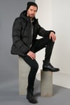 Kapüşonlu Suya ve Rüzgara Dayanıklı Soğuk Geçirmez Slim Fit Erkek Mont 5717101 SİYAH