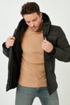 Kapüşonlu Suya ve Rüzgara Dayanıklı Soğuk Geçirmez Slim Fit Erkek Mont 5717101 HAKİ