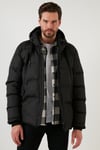 Kapüşonlu Suya ve Rüzgara Dayanıklı Soğuk Geçirmez Slim Fit Erkek Mont 5717101 SİYAH