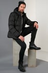 Kapüşonlu Suya ve Rüzgara Dayanıklı Soğuk Geçirmez Slim Fit Erkek Mont 5717101 SİYAH