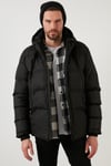 Kapüşonlu Suya ve Rüzgara Dayanıklı Soğuk Geçirmez Slim Fit Erkek Mont 5717101 SİYAH