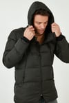 Kapüşonlu Suya ve Rüzgara Dayanıklı Soğuk Geçirmez Slim Fit Erkek Mont 5717101 HAKİ
