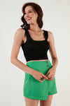 Kare Yaka Kalın Askılı Crop Kadın Atlet 6071482 SİYAH