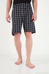 Kareli Pamuklu Regular Fit Şortlu Erkek Pijama Takımı 6572021 SİYAH