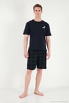 Kareli Pamuklu Regular Fit Şortlu Erkek Pijama Takımı 6572022 LACİVERT