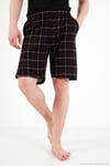 Kareli Pamuklu Regular Fit Şortlu Erkek Pijama Takımı 6572022 SİYAH