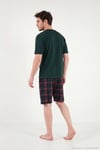 Kareli Pamuklu Regular Fit Şortlu Erkek Pijama Takımı 6572022 YEŞİL