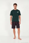 Kareli Pamuklu Regular Fit Şortlu Erkek Pijama Takımı 6572022 YEŞİL
