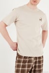 Kareli Pamuklu Regular Fit Şortlu Erkek Pijama Takımı 6572022 BEJ