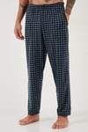 Kareli Yumuşak Dokulu Regular Fit Uzun Kollu Erkek Pijama Takımı 609611060 LACİVERT-GRİ