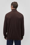 Kaşmir Karışımlı Regular Fit Yarım Fermuarlı Dik Yaka Erkek Kazak 0710247-88083 KAHVE