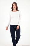 Kayık Yaka Basic Uzun Kollu Kadın Bluz 5867061 EKRU