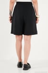 Kemerli Yüksek Bel Relaxed Fit Bermuda Kadın Short 145M39764 SİYAH