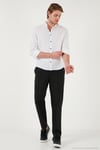 Keten Görünümlü Pamuklu Regular Fit Hakim Yaka Erkek Gömlek CF25S112637 BEYAZ
