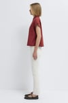 Keten Karışımlı Cep Detaylı Loose Fit Kadın Gömlek 1211090-91507 KIZIL