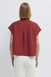 Keten Karışımlı Cep Detaylı Loose Fit Kadın Gömlek 1211090-91507 KIZIL
