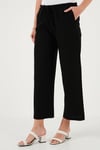 Keten Karışımlı Regular Fit Normal Bel Geniş Paça Kadın Pantolon 5866030 SİYAH