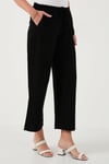 Keten Karışımlı Regular Fit Normal Bel Geniş Paça Kadın Pantolon 5866030 SİYAH