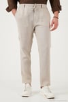 Keten Regular Fit Normal Bel Düz Paça Erkek Pantolon CF26S6110228 BEJ