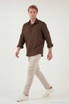 Keten Regular Fit Normal Bel Düz Paça Erkek Pantolon CF26S6110228 BEJ