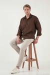 Keten Regular Fit Normal Bel Düz Paça Erkek Pantolon CF26S6110228 BEJ