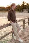 Keten Regular Fit Normal Bel Düz Paça Erkek Pantolon CF26S6110228 BEJ