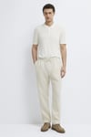 Keten Regular Straight Fit Normal Bel Erkek Pantolon 0010577-70134 AÇIK BEJ