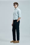 Keten ve Pamuk Karışımlı Slim Fit Normal Bel Düz Paça Chino Erkek Pantolon 111190352 LACİVERT