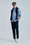 Keten ve Pamuk Karışımlı Slim Fit Normal Bel Düz Paça Chino Erkek Pantolon 111190352 LACİVERT