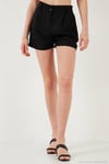 Kırçıllı Regular Fit Cepli Kısa Kadın Şort 5866201 SİYAH