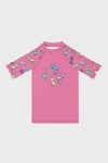 Kitties Baskılı Uv Korumalı Kısa Kollu Mayo Kız Çocuk T Shirt ST2511000001 PEMBE