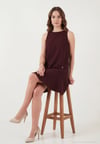 Kolsuz Mini Boy Cepli Mezuniyet Kadın Elbise 6525734 BORDO