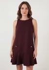 Kolsuz Mini Boy Cepli Mezuniyet Kadın Elbise 6525734 BORDO