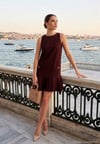 Kolsuz Mini Boy Cepli Mezuniyet Kadın Elbise 6525734 BORDO