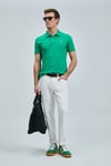 Laon % 100 Pamuk Comfort Fit Düğmeli Erkek Polo Yaka T Shirt 111040206 AÇIK YEŞİL