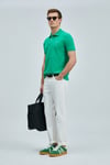 Laon % 100 Pamuk Comfort Fit Düğmeli Erkek Polo Yaka T Shirt 111040206 AÇIK YEŞİL