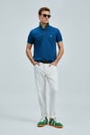 Laon % 100 Pamuk Comfort Fit Düğmeli Erkek Polo Yaka T Shirt 111040206 AÇIK LACİVERT