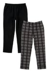 Lastikli Bel Düz Paça Ultra Soft Polar 2'li Paket Erkek Pijama Altı 6098001S2 Siyah-SBordo
