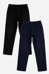 Lastikli Bel Düz Paça Ultra Soft Polar 2'li Paket Erkek Pijama Altı 6098001S2 LACİVERT-SİYAH