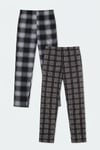 Lastikli Bel Düz Paça Ultra Soft Polar 2'li Paket Erkek Pijama Altı 6098001S2 Gri-SBordo