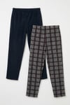 Lastikli Bel Düz Paça Ultra Soft Polar 2'li Paket Erkek Pijama Altı 6098001S2 Lacivert-SBordo
