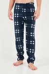 Lastikli Bel Düz Paça Yumuşak Dokulu Polar Erkek Pijama Altı 6098001 LACİVERT-YEŞİL