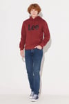 Lee % 100 Pamuk Kapüşonlu Kanguru Cepli Regular Fit Erkek Sweat L212021810 BORDO