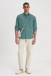 Lee % 100 Pamuk Loose Fit Erkek Gömlek L66N205295OT PETROL