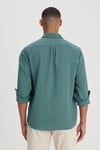 Lee % 100 Pamuk Loose Fit Erkek Gömlek L66N205295OT PETROL
